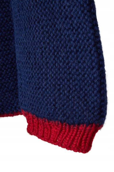 Mięsisty sweter bezszwowy wełna made by farmor gliniane guziki S