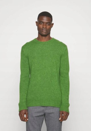 NN.07 nieziemsko mięciutki sweter wełna merynosa piękna zieleń M