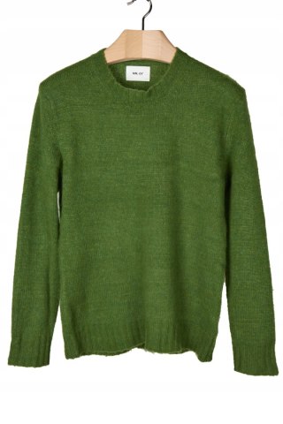 NN.07 nieziemsko mięciutki sweter wełna merynosa piękna zieleń M