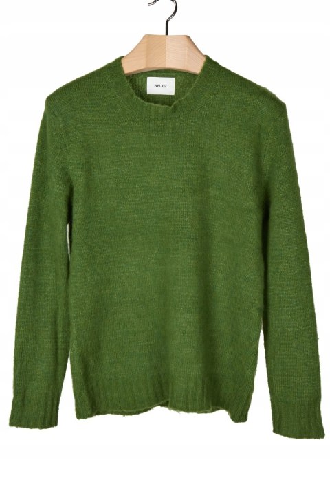 NN.07 nieziemsko mięciutki sweter wełna merynosa piękna zieleń M