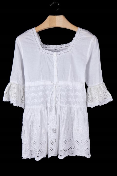 Niebanalna jedyna bluzka koronka hafty - M/L