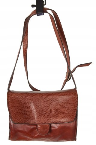 Niepowtarzalna mała torebka skórzana ciepły brąz