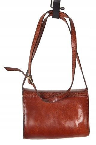 Niepowtarzalna mała torebka skórzana ciepły brąz