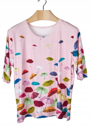 Niespotykana bluzka motyw kolorowych parasoli -XXL