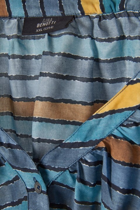 Nietuzinkowa bluzka koszulowa w paski - 52/54