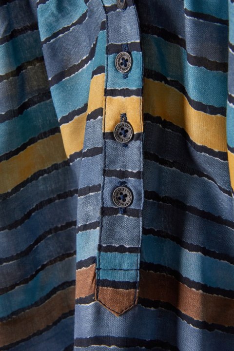 Nietuzinkowa bluzka koszulowa w paski - 52/54