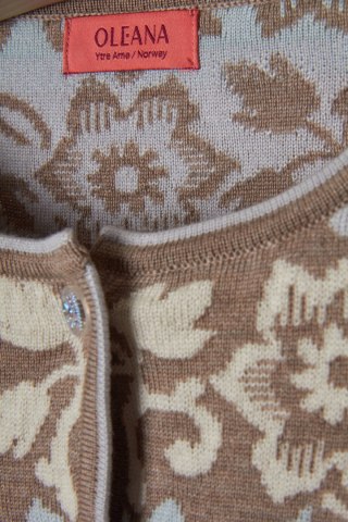 OLEANA niespotykany sweter wełna merynosa jedwab piękne kwiaty M