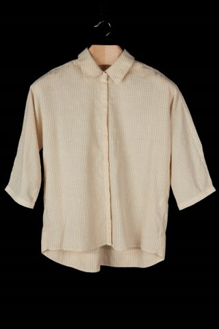 OPUS - naturalna pastelowa bluzka bawełna/len - 38