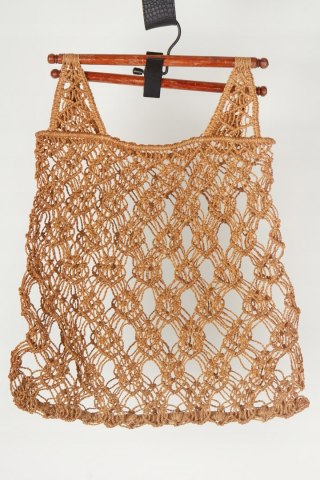 Oryginalna torebka jutowa pleciona piękny brąz