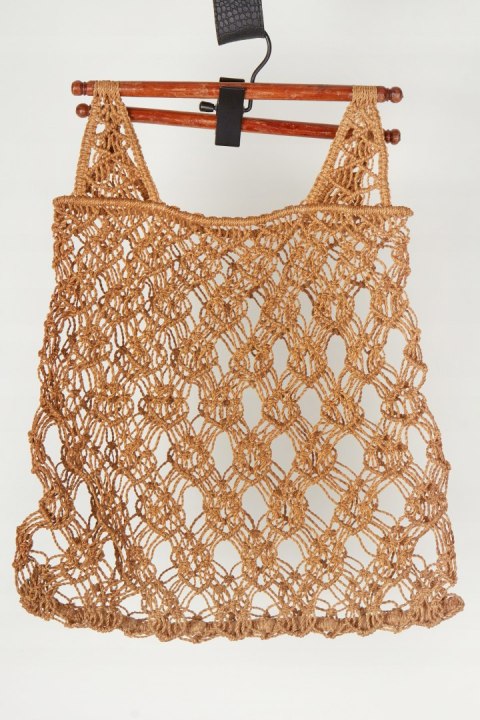 Oryginalna torebka jutowa pleciona piękny brąz