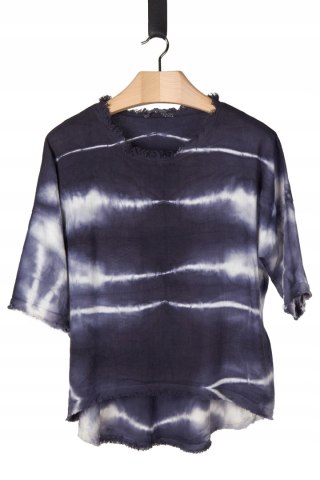 Oryginalna włoska bluzka len bawełna luźny krój - L/XL