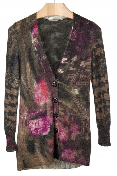 PASSPORT - wyszukany sweter kardigan kwiaty - 38