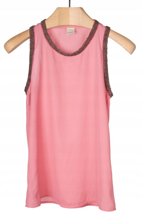 PINKO - luksusowa bluzka biżuteryjna piękny róż - S