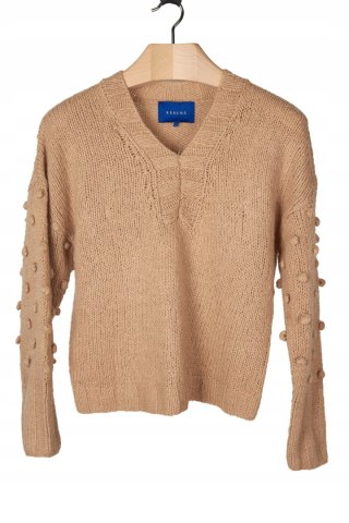 RESUME niespotykany sweter piękny camelowy brąz S/M