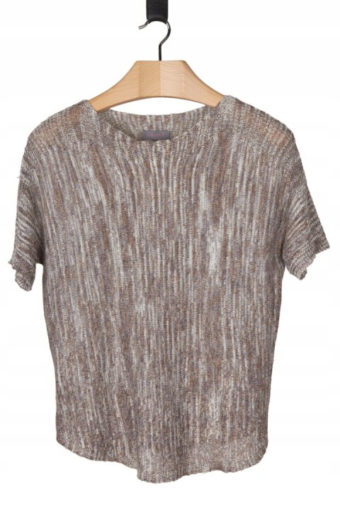 SAHARA - ciekawa bluzka z lnem melanż luźny krój - S/M