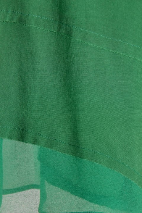 SANDRO PARIS - delikatna bluzka jedwab piękna zieleń - S