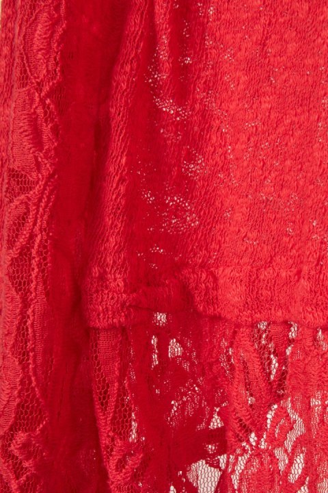 SARAH SANTOS - włoska bluzka mięciutka bawełna faktura koronka - XL