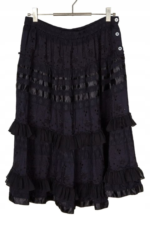 SCHIAPARELLI NOA NOA - luksusowa spódnica vintage hafty falbanki - M