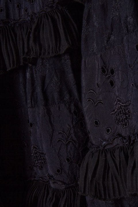 SCHIAPARELLI NOA NOA - luksusowa spódnica vintage hafty falbanki - M