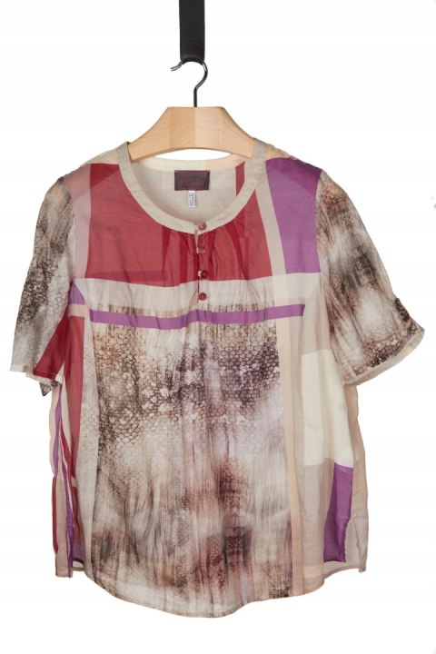 SEMPRE PIU BY CHALOU - delikatna bluzka bawełna pastelowe kolory - 46