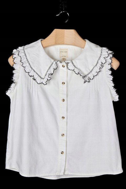 SEVENTY+MOCHI - wyjątkowa bluzka falbanki ecru - 40