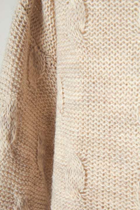 Śliczny włoski sweter piękny splot luźny krój L