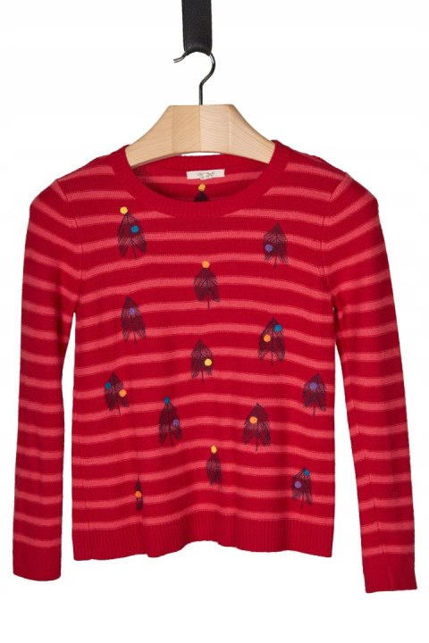 WHITE STUFF - słodziutki sweter piękne hafty bawełna - 36