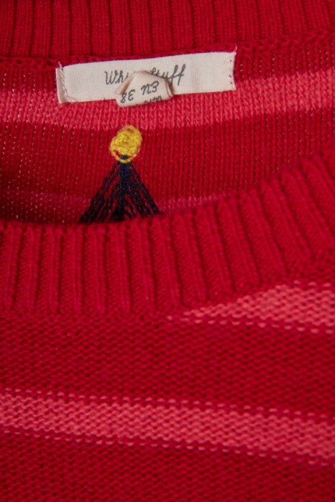 WHITE STUFF - słodziutki sweter piękne hafty bawełna - 36