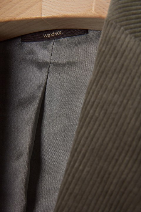 WINDSOR. - luksusowa marynarka sztruks khaki - 36