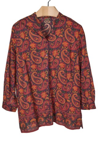 Wyjątkowa bluzka koszulowa piękny wzór paisley - XL/XXL