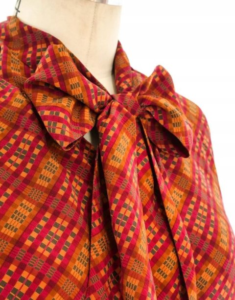 YVES SAINT LAURENT RIVE GAUCHE zjawiskowa bluzka jedwab piękne kolory 36