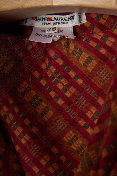 YVES SAINT LAURENT RIVE GAUCHE zjawiskowa bluzka jedwab piękne kolory 36