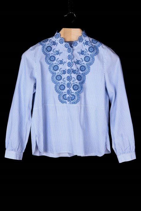 ZARA - urocza bluzka koszulowa piękne hafty - M