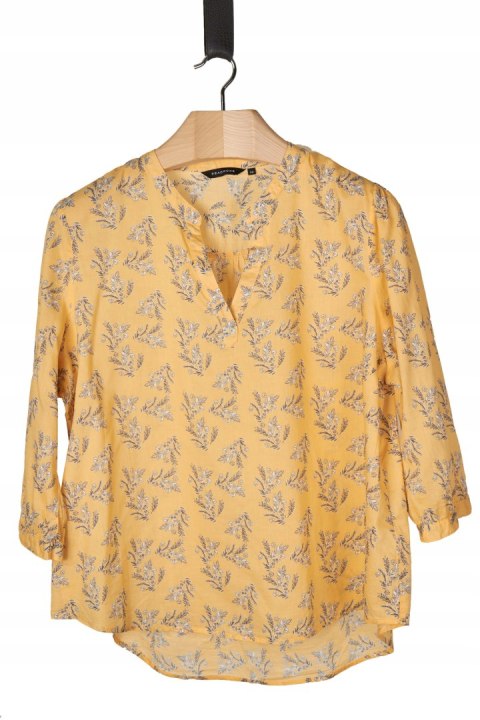 Zjawiskowa bluzka bawełna motyw roślin bursztynowy kolor - 48