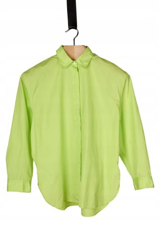ARKET wyjątkowa bluzka koszulowa neonowa limonka oversize S/M