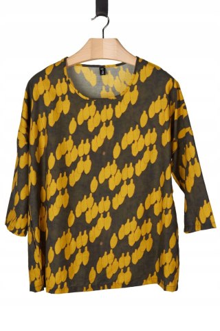 BELLA BLUE - niebanalna bluzka chłodny tencel luźny krój - 42/44