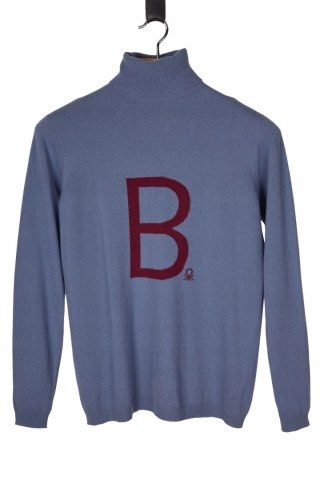 BENETTON STELLA JEAN mięciutki sweter z wełną luźny krój M