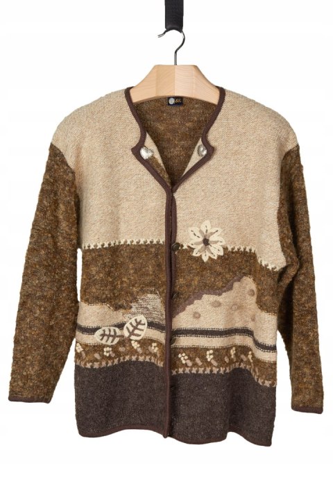 C&A wyszukany sweter z wełną ciekawa faktura XL