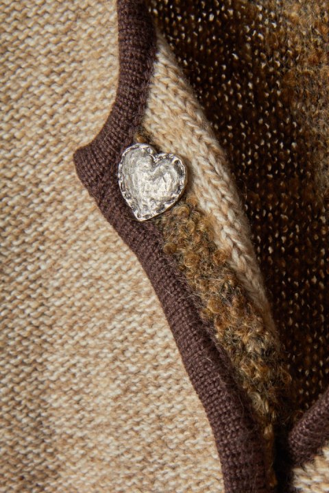 C&A wyszukany sweter z wełną ciekawa faktura XL