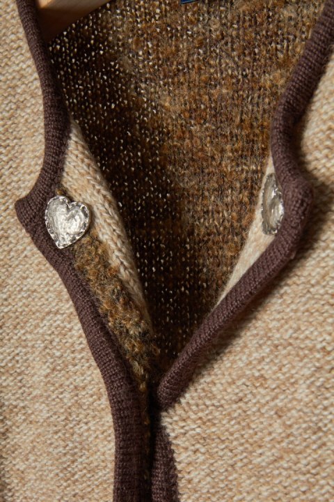 C&A wyszukany sweter z wełną ciekawa faktura XL