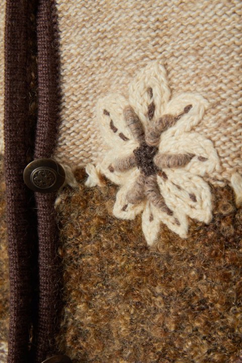 C&A wyszukany sweter z wełną ciekawa faktura XL