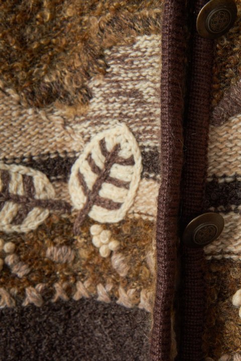 C&A wyszukany sweter z wełną ciekawa faktura XL