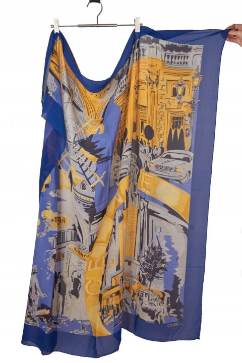 CELINE PARIS luksusowa ogromna chusta jedwab