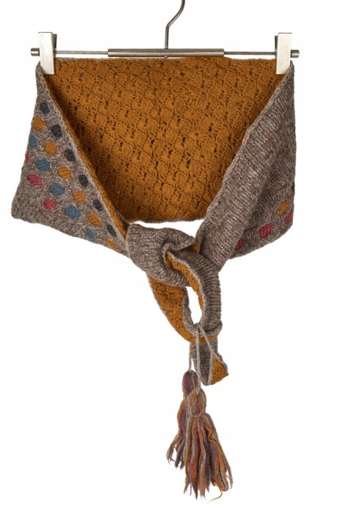 Ciepły szalik wiązany piękny kolor wełna