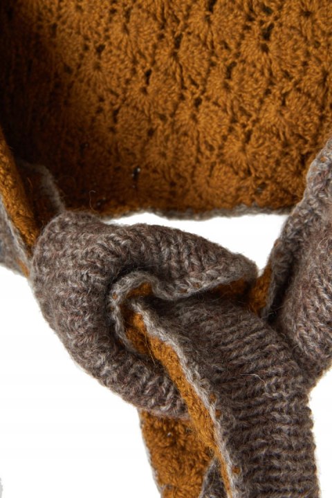 Ciepły szalik wiązany piękny kolor wełna