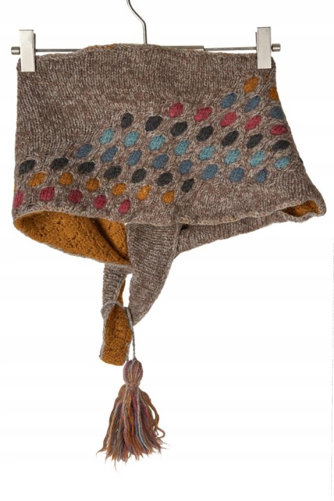 Ciepły szalik wiązany piękny kolor wełna