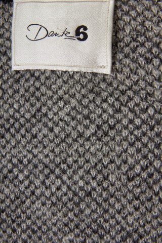 DANTE6 - luksusowy sweter kardigan wełna moher geometryczne wzory - S