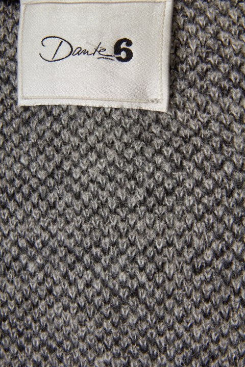 DANTE6 - luksusowy sweter kardigan wełna moher geometryczne wzory - S