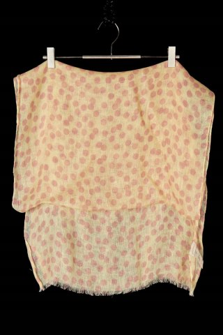 FALCONERI - włoski szal lniany piękny pastelowy kolor w groszki