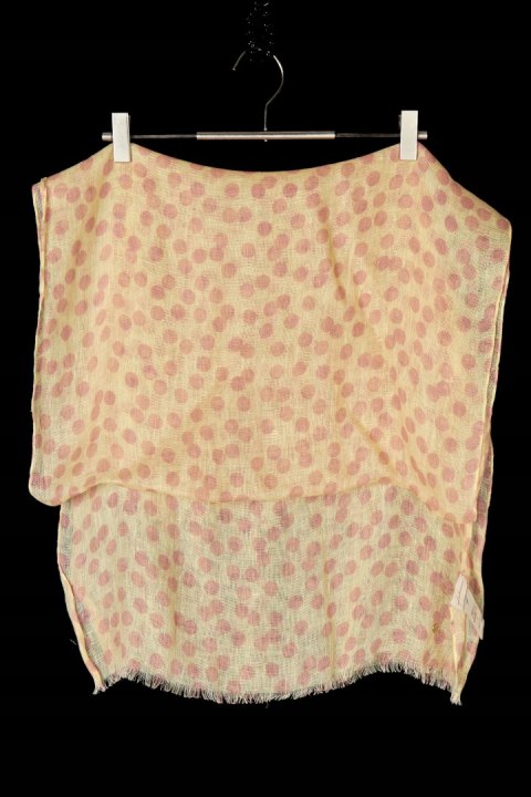 FALCONERI - włoski szal lniany piękny pastelowy kolor w groszki